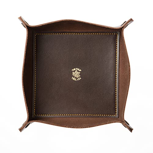 Large Valet Tray in Dark Brown Gold