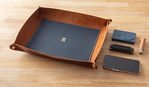 XL Valet Tray in Old English Chestnut and Blue Gold