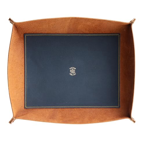 XL Valet Tray in Old English Chestnut and Blue Gold