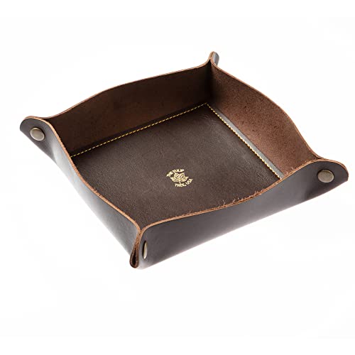 Large Valet Tray in Dark Brown Gold