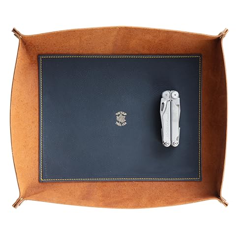 XL Valet Tray in Old English Chestnut and Blue Gold