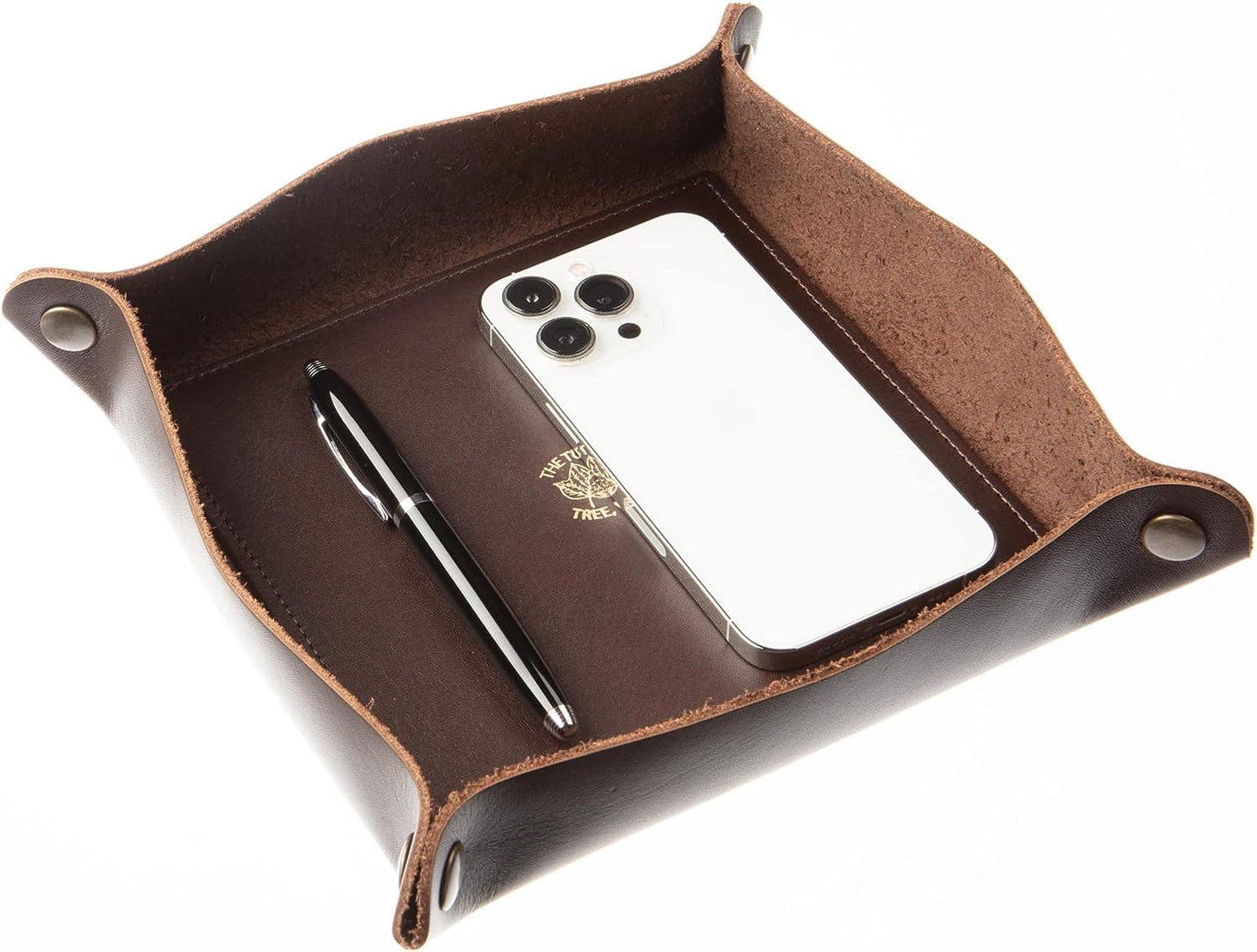 Large Valet Tray in Dark Brown