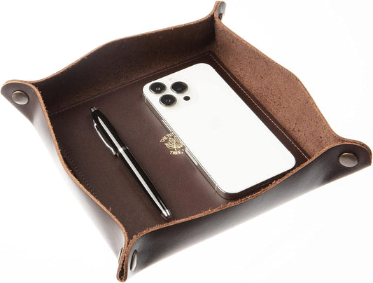 Large Valet Tray in Dark Brown