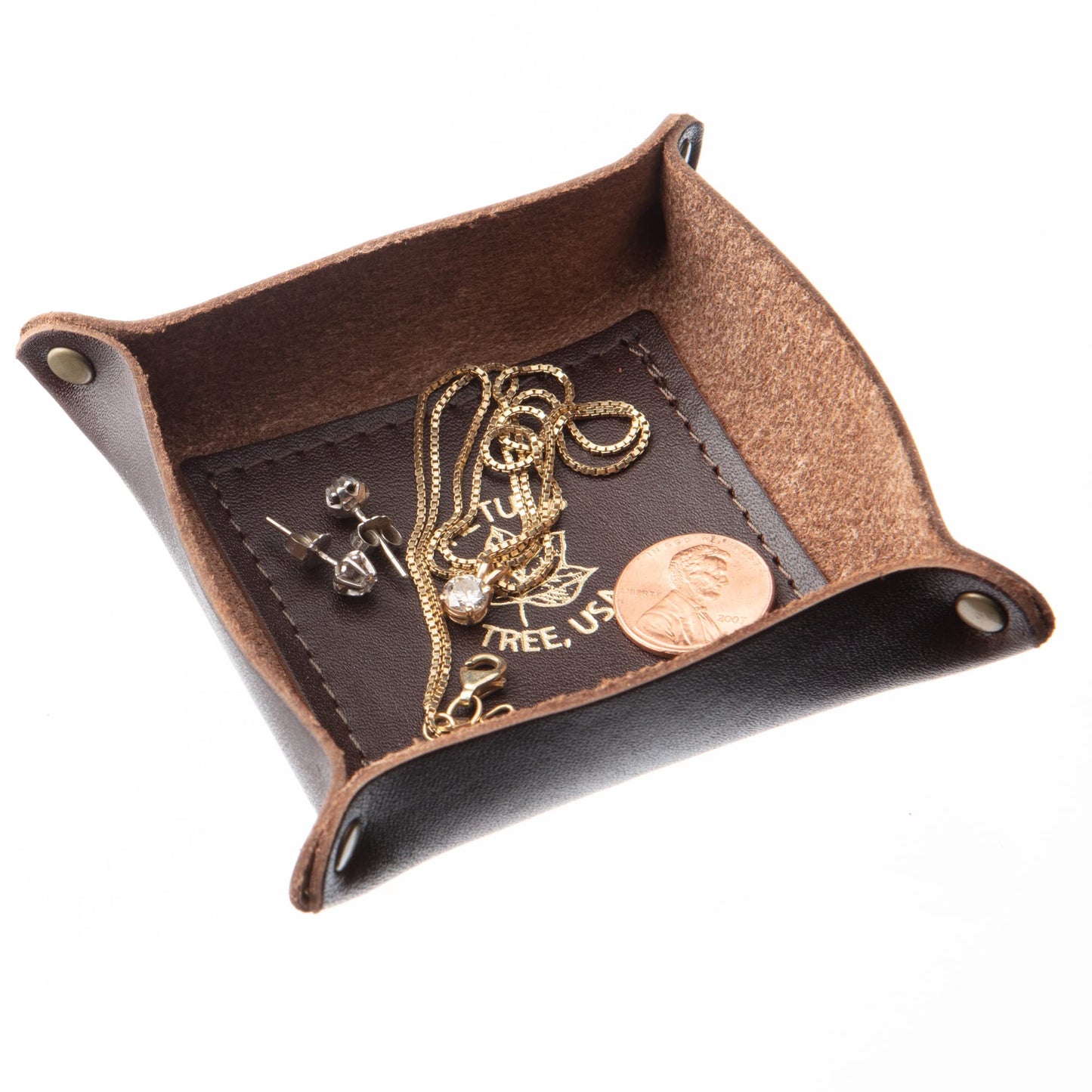 Mini Valet Tray in Dark Walnut Brown