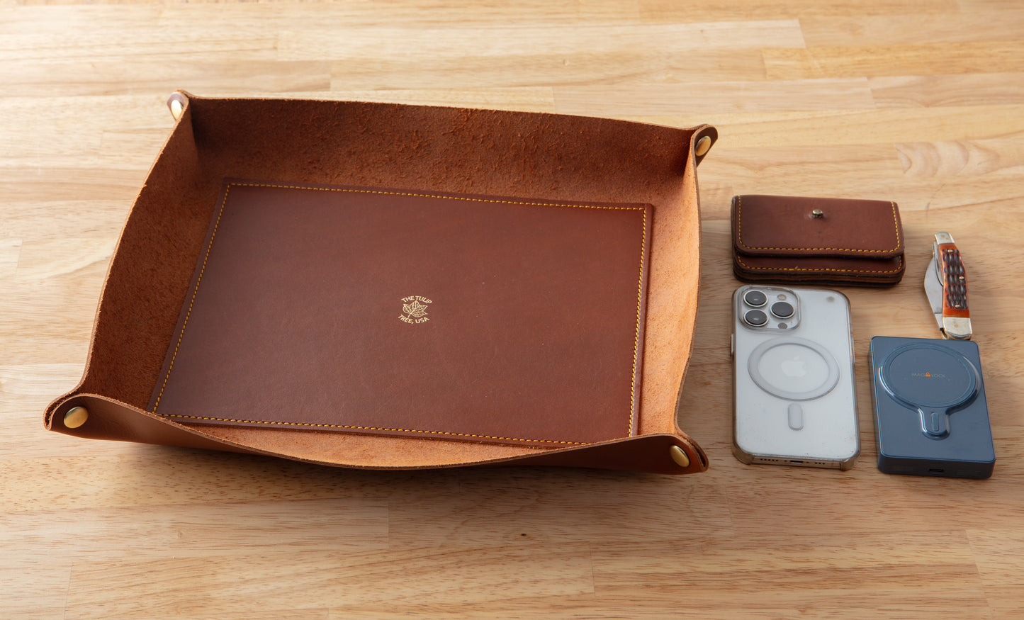 XL Valet Tray in Chestnut Gold