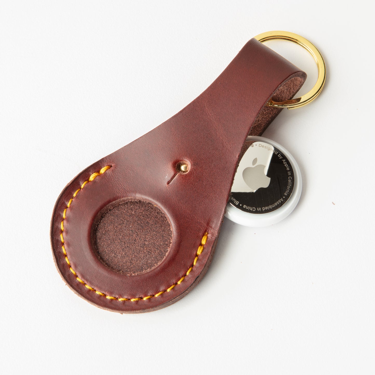 Burgundy Airtag Compatible Key Chain