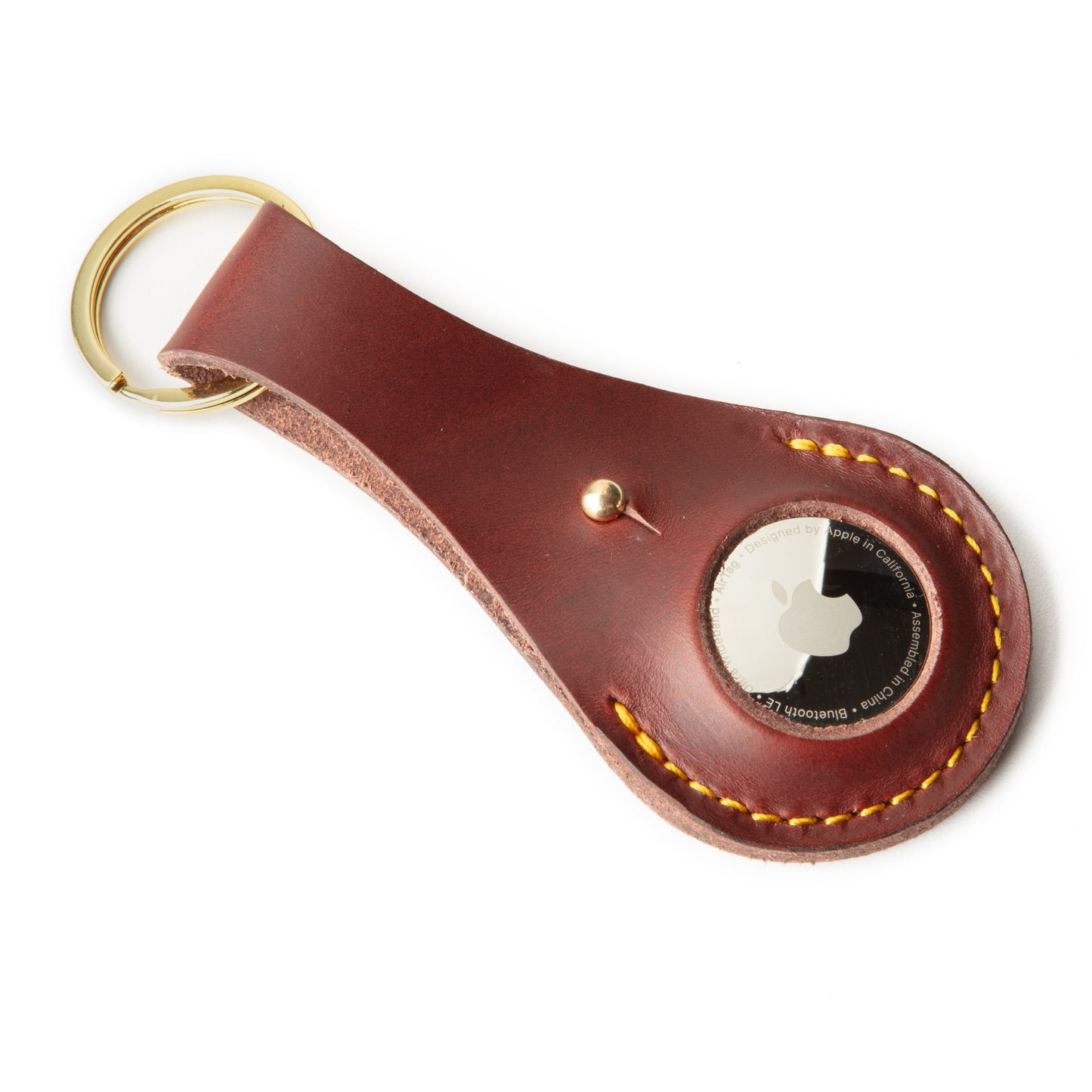 Burgundy Airtag Compatible Key Chain