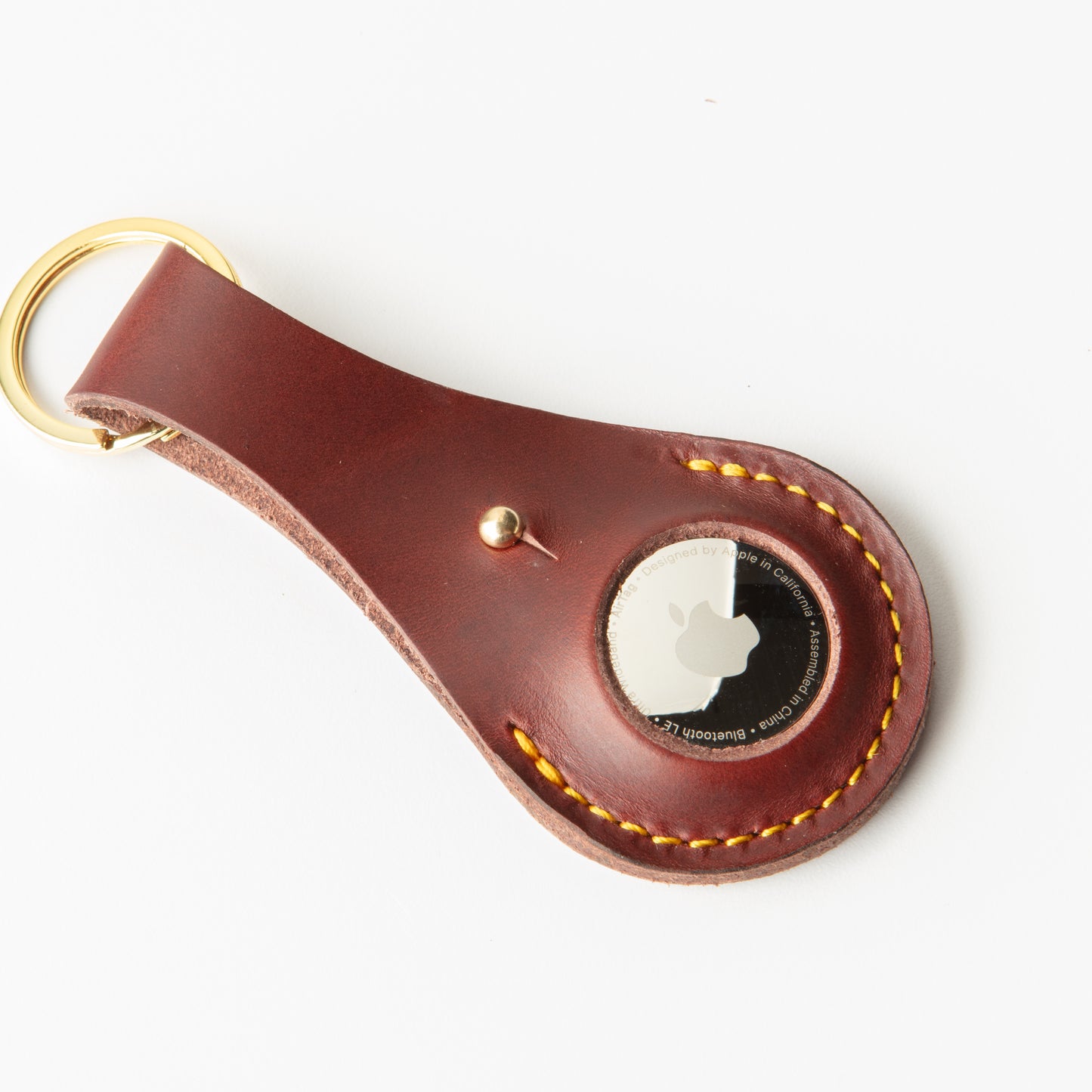Burgundy Airtag Compatible Key Chain