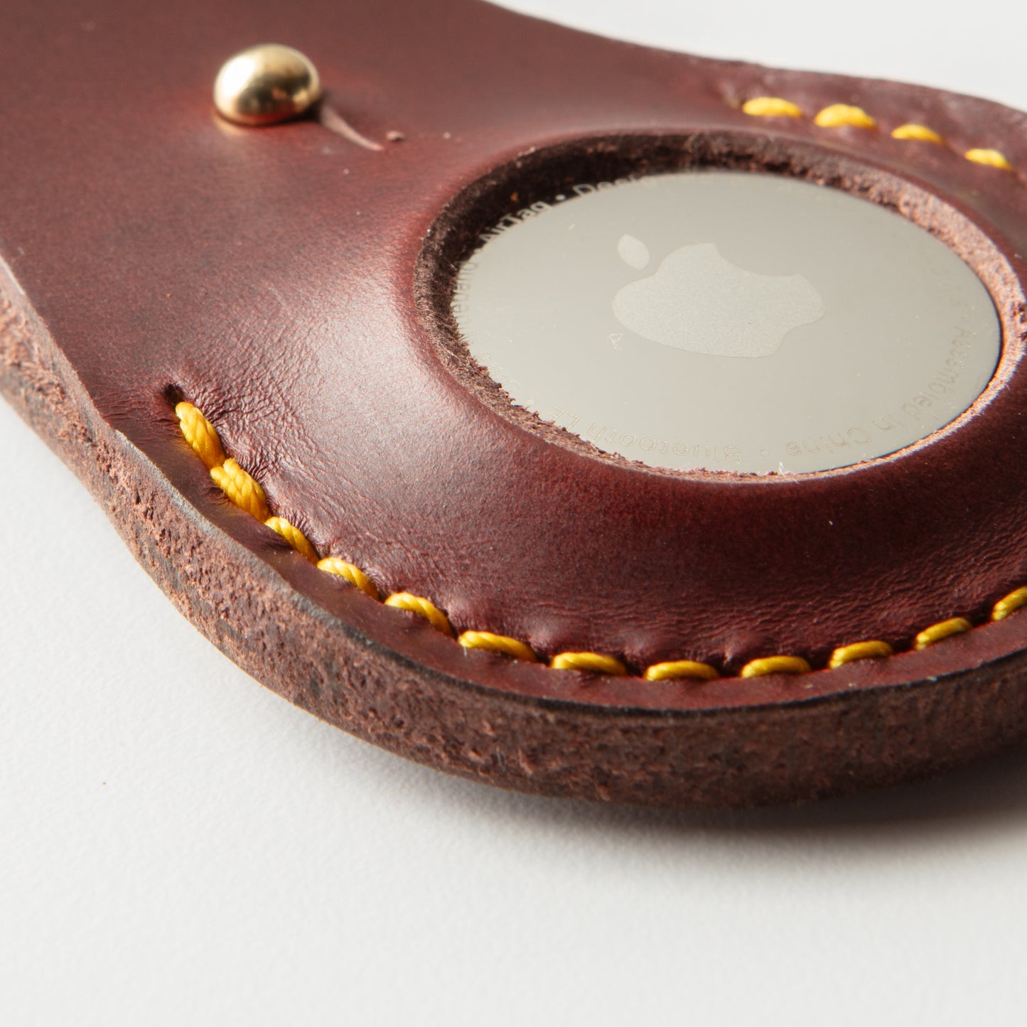 Burgundy Airtag Compatible Key Chain