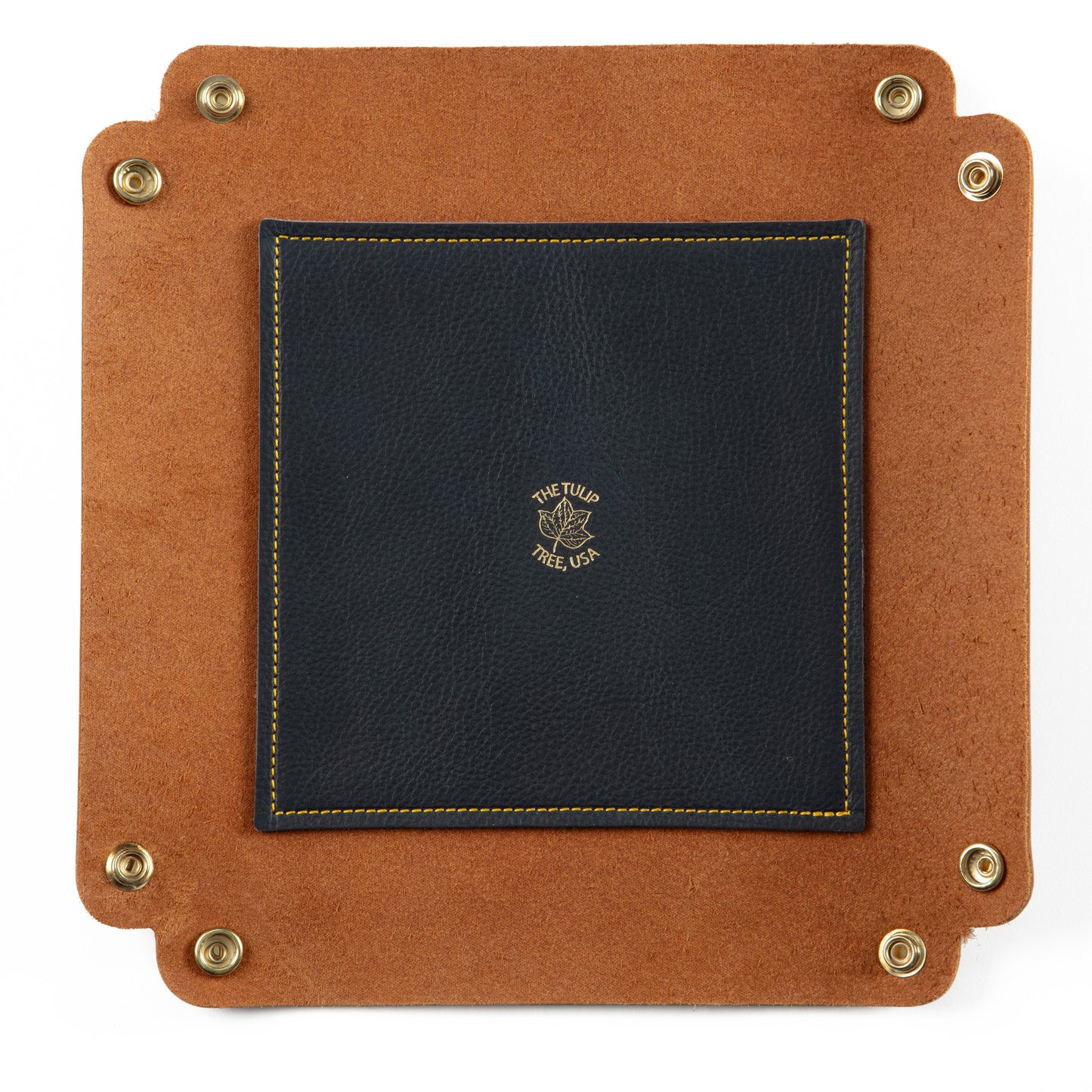 Large Valet Tray in Old English Chestnut and Blue Gold