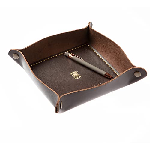 Large Valet Tray in Dark Brown Gold