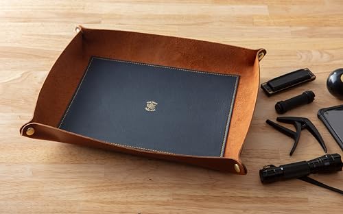 XL Valet Tray in Old English Chestnut and Blue Gold