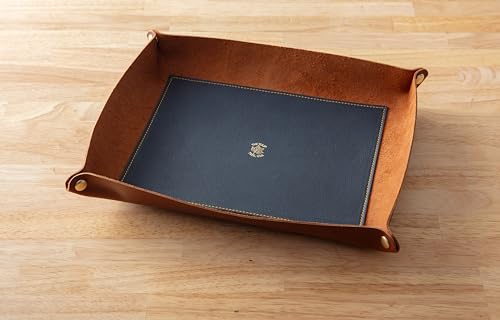 XL Valet Tray in Old English Chestnut and Blue Gold