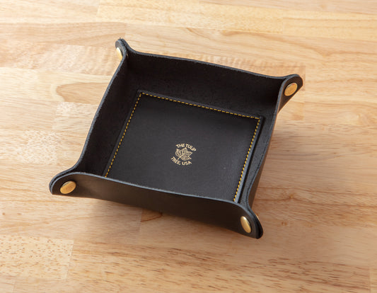 Medium Valet Tray in Black Gold